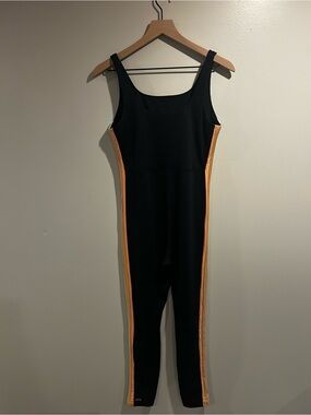 IVL COLLECTIVE stripped Jumpsuit in Jet Black